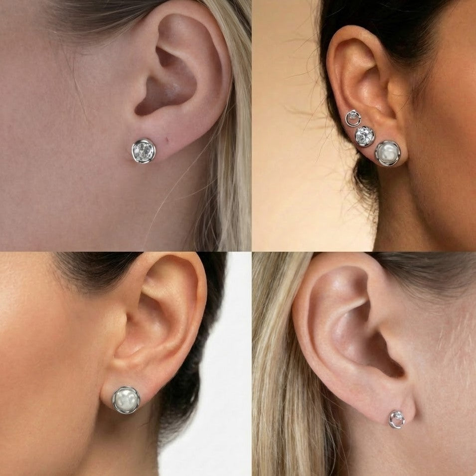 Emilia B2017 earrings - Silver on model H