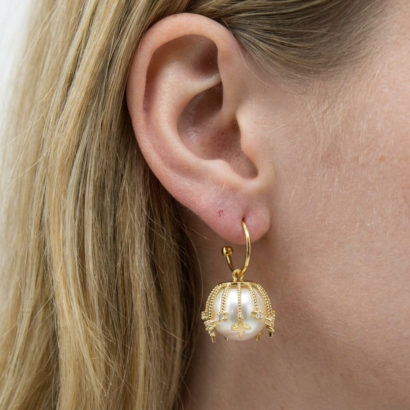 Emilia S3023 earrings - Gold on model H