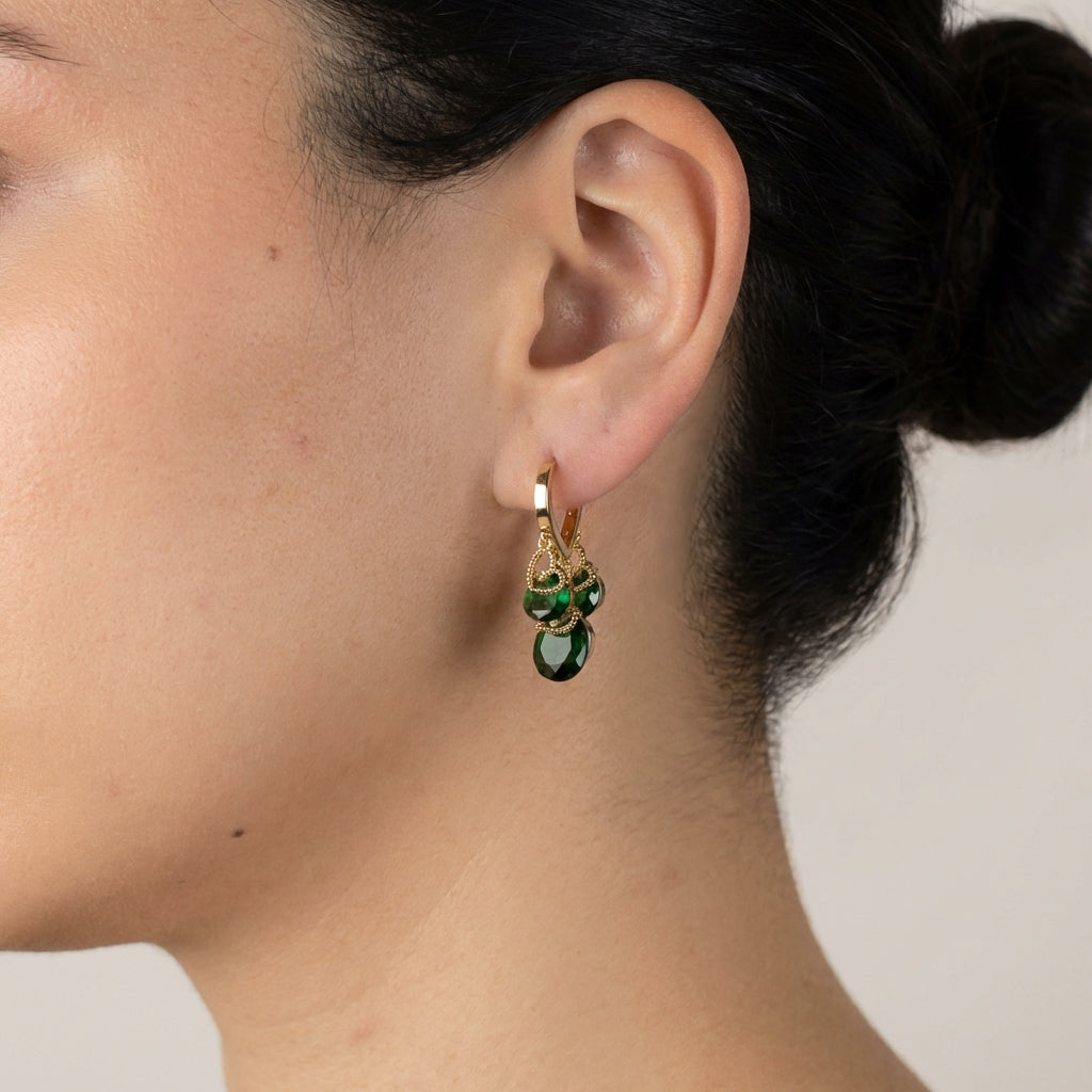 Emilia S3029 earrings - Gold on model A